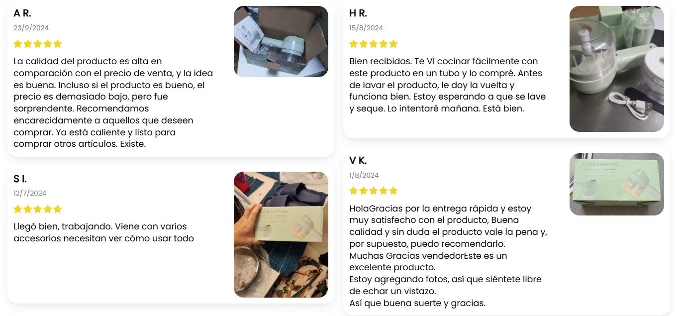 Mini picador eléctrico y rebanador 4 en 1 con envió gratis 🚚