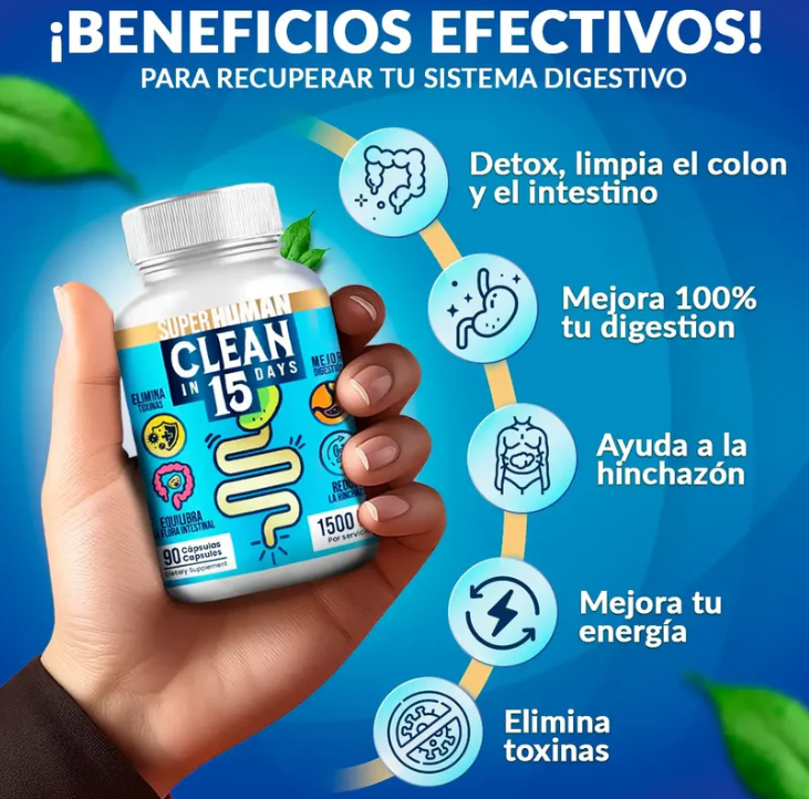 DETOX ESTOMACAL EN 15 DIAS - Super Human +ENVÍO GRATIS 🎁🚚