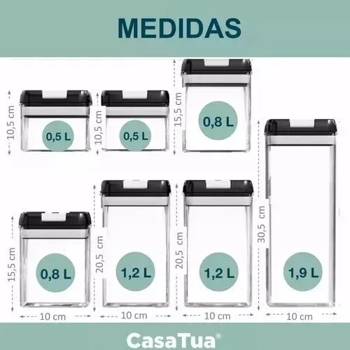 Organizador de alimentos hermético x7 unidades + Envió Gratis a toda Guatemala 📦