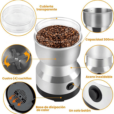 Molino Eléctrico Multiusos: Muele en segundos, disfruta por días ☕+ ENVIO GRATIS